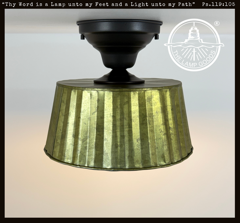 Sage Galvanized Fluted Ceiling Light
