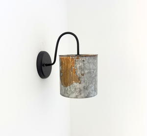 Rustic Grain Pail Wall Sconce