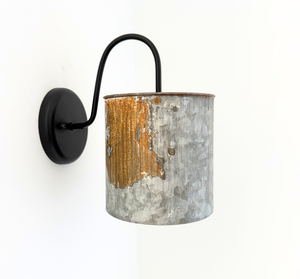 Rustic Grain Pail Wall Sconce