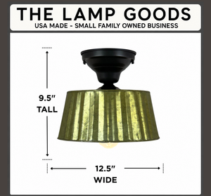 Sage Galvanized Fluted Ceiling Light