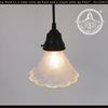 Rare Holophane Ruffle Clear Glass Pendant Light