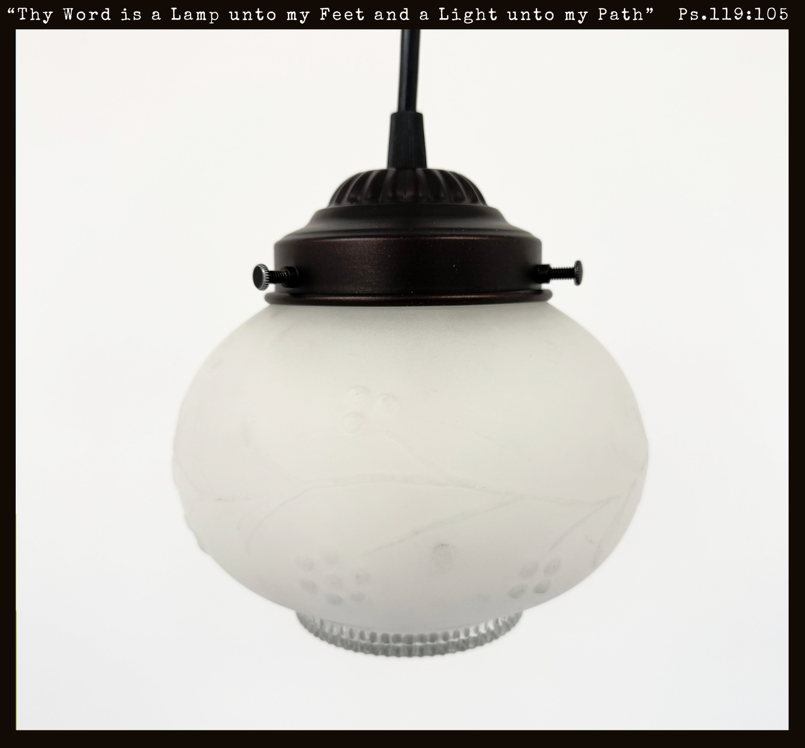 Frosted Vine Clear Bottom Dome Pendant