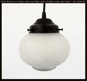 Frosted Vine Clear Bottom Dome Pendant