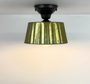 Sage Galvanized Fluted Ceiling Light