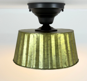 Sage Galvanized Fluted Ceiling Light