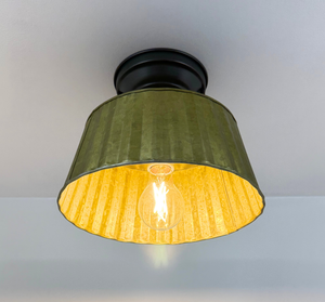 Sage Galvanized Fluted Ceiling Light