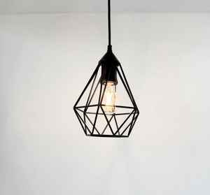 Black Industrial Cage Exposed Bulb Pendant Light - The Lamp Goods