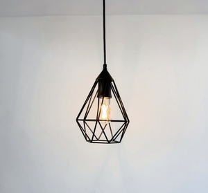 Black Industrial Cage Exposed Bulb Pendant Light - The Lamp Goods