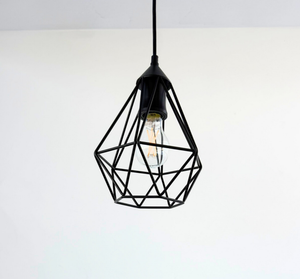 Black Industrial Cage Exposed Bulb Pendant Light - The Lamp Goods