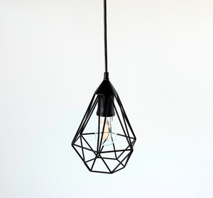 Black Industrial Cage Exposed Bulb Pendant Light - The Lamp Goods