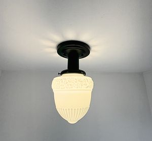 Vintage Floral Accent Teardrop Glass Ceiling Light