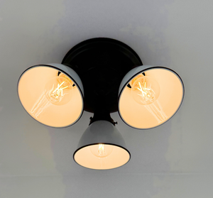 Petite White Enamel Trio Ceiling Light