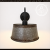 Copper-Edge Brass Toned Farm Drum Wall Sconce