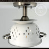 White Enamel Farmhouse Colander Ceiling Light