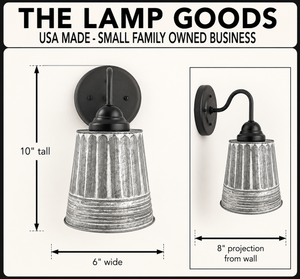 Rustic Galvanized Ribbed Wall Sconce - The Lamp Goods