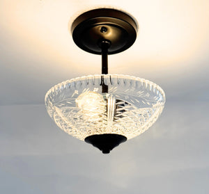 Garden Bloom Cut Crystal Bowl Ceiling Light