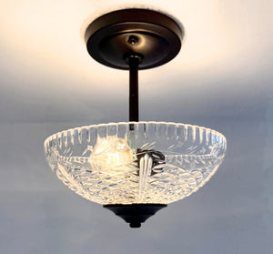 Garden Bloom Cut Crystal Bowl Ceiling Light