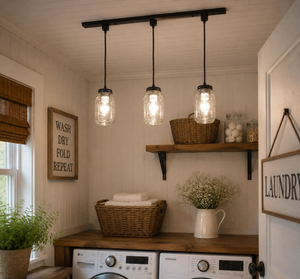 Mason Jar New Quart Track Lighting PENDANT Trio