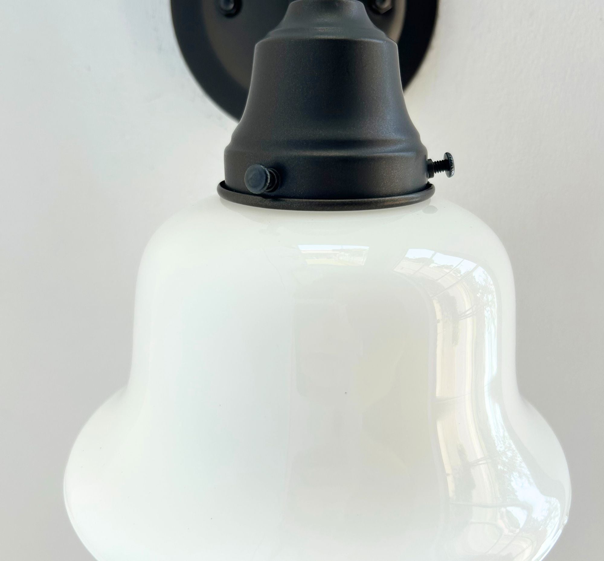 Traditional 1940's Milk Glass Bell Wall SCONCE Lighting