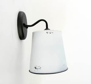Farmhouse White Barn Metal Distressed Wall Sconce