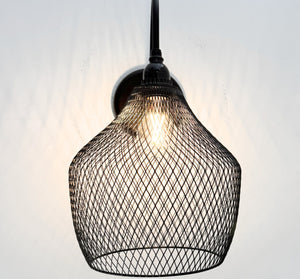 Black Farmstead Wire Lantern Wall Sconce - The Lamp Goods