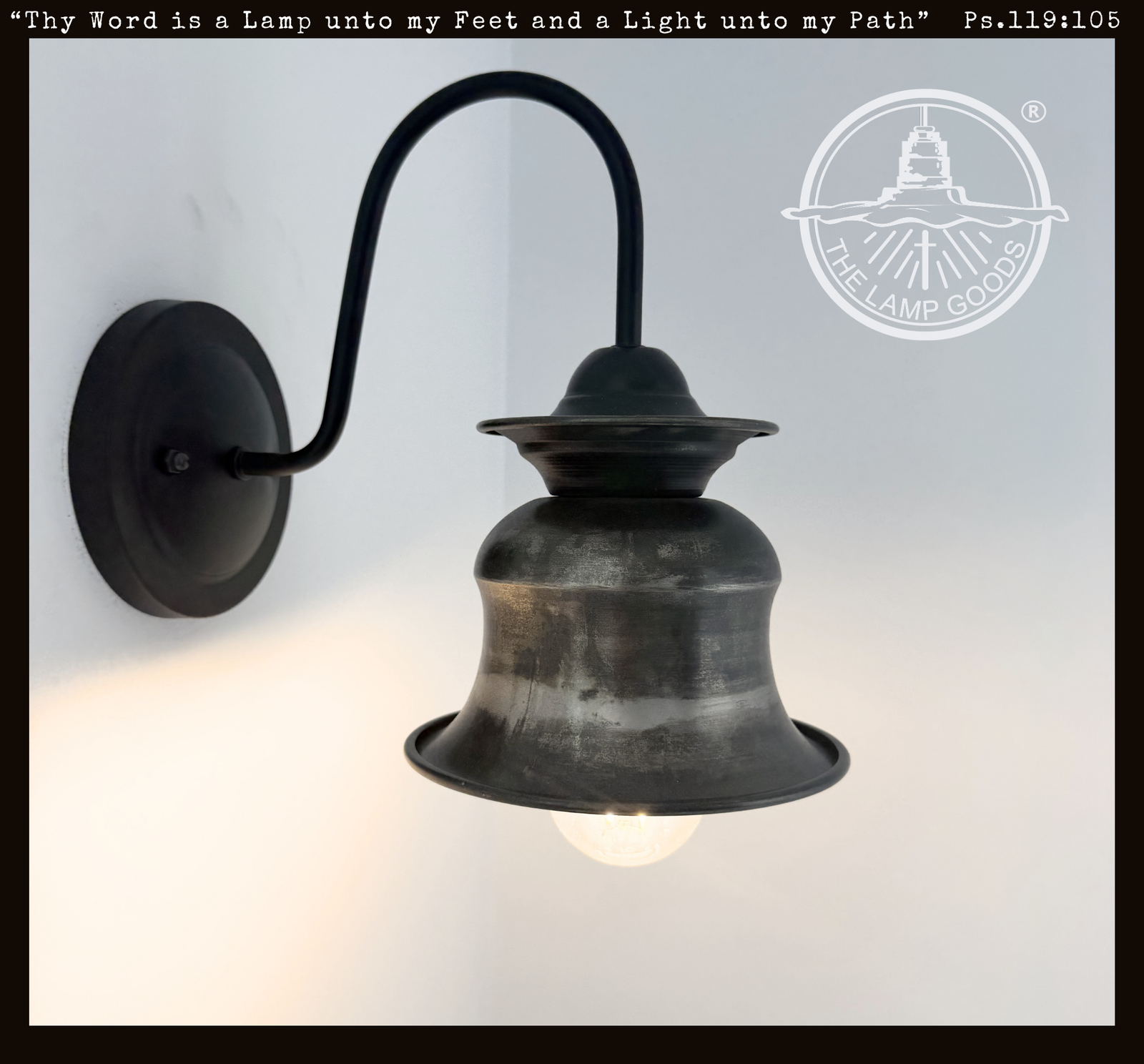 Small Pewter Orchard Bell Wall Sconce