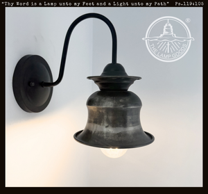 Small Pewter Orchard Bell Wall Sconce