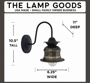 Small Pewter Orchard Bell Wall Sconce