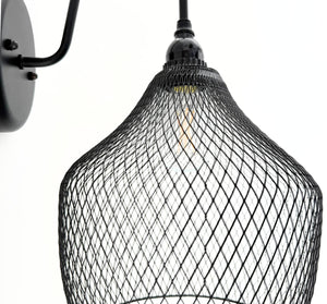 Black Farmstead Wire Lantern Wall Sconce - The Lamp Goods