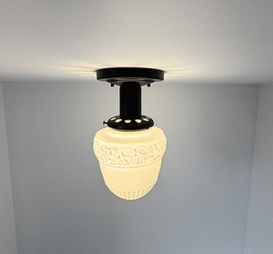 Vintage Floral Accent Teardrop Glass Ceiling Light