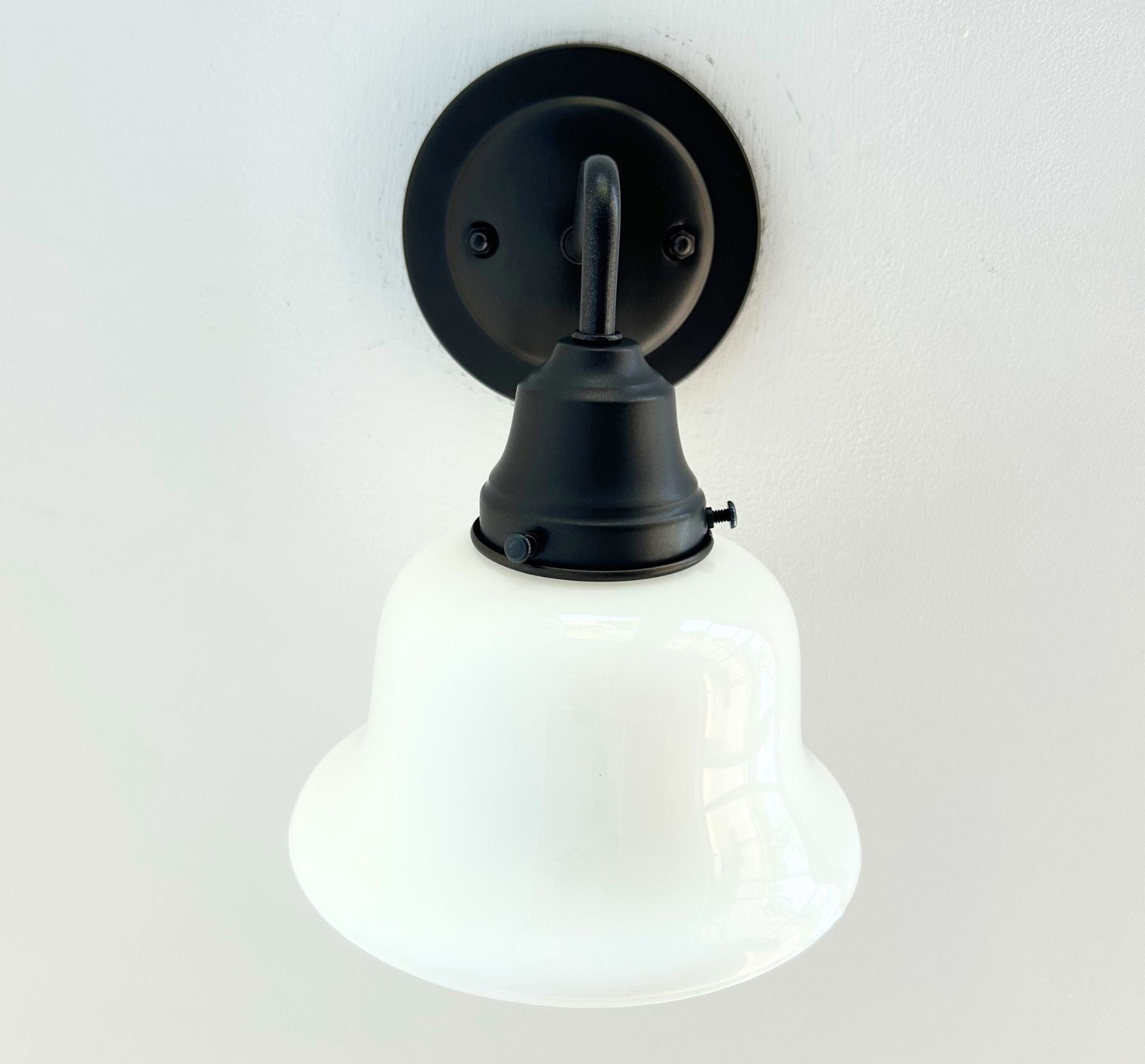 Traditional 1940's Milk Glass Bell Wall SCONCE Lighting