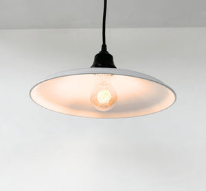 White Enamel Barn Pendant Light – Farmhouse Industrial Ceiling Fixture