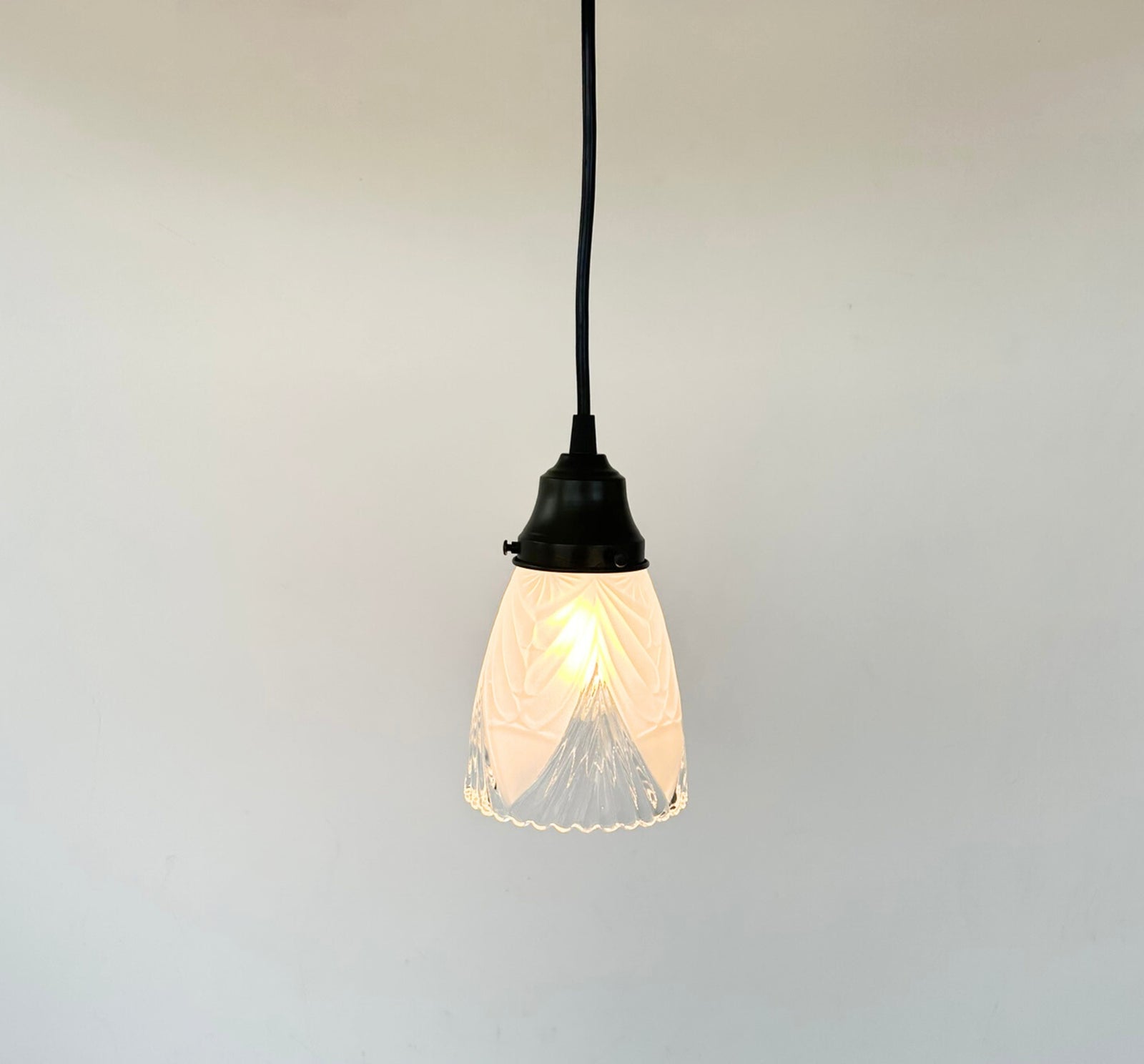 Clear And Frost Fan Ribbed Scallop Pendant Light/Wall Sconce - The Lamp Goods