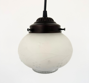 Frosted Vine Clear Bottom Dome Pendant