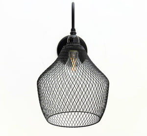 Black Farmstead Wire Lantern Wall Sconce - The Lamp Goods