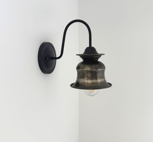 Small Pewter Orchard Bell Wall Sconce
