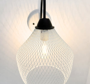 White Farmstead Wire Lantern Wall Sconce - The Lamp Goods
