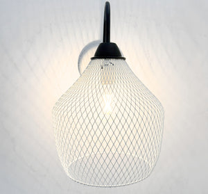 White Farmstead Wire Lantern Wall Sconce - The Lamp Goods
