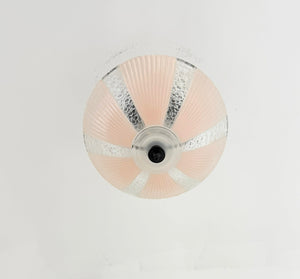 1940’s Floral Panel Ribbed Glass Ceiling Fixture