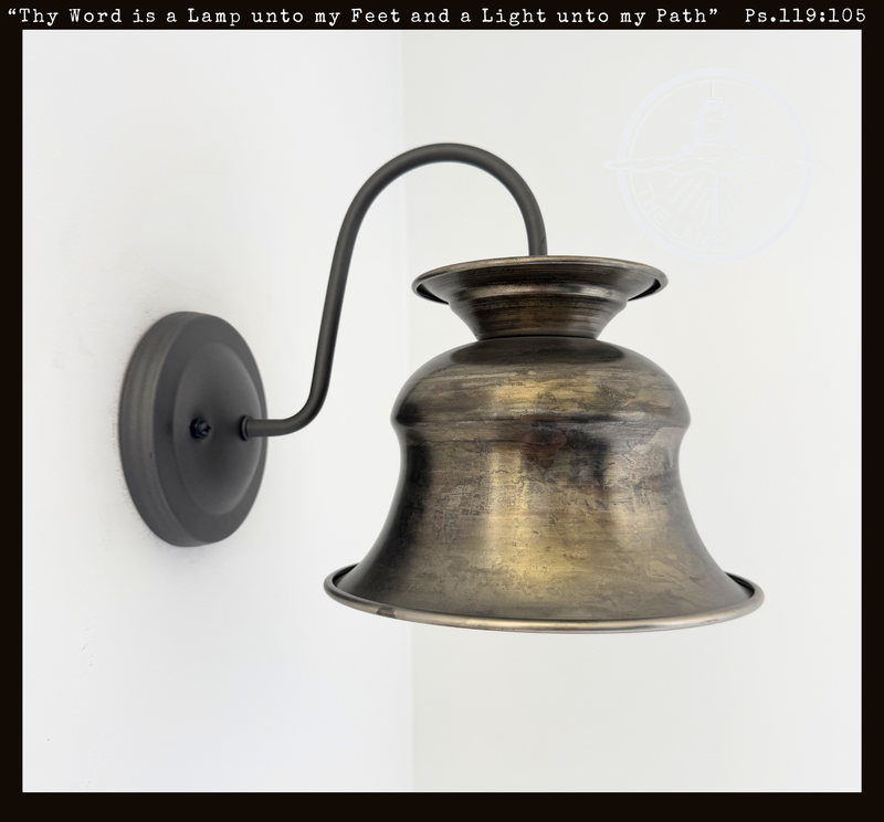 Large Pewter Orchard Bell Wall Sconce