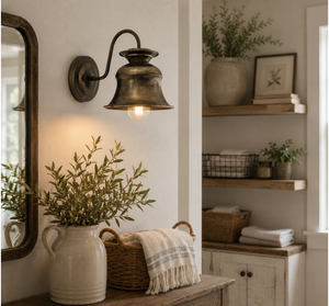 Large Pewter Orchard Bell Wall Sconce