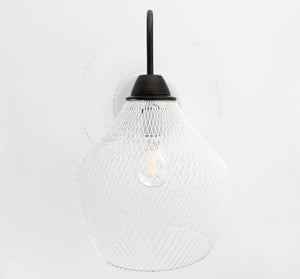 White Farmstead Wire Lantern Wall Sconce - The Lamp Goods