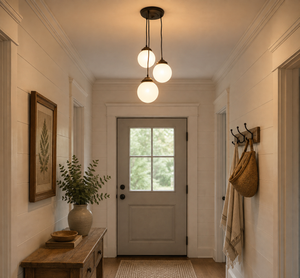Milk Glass Chandelier Pendant Trio