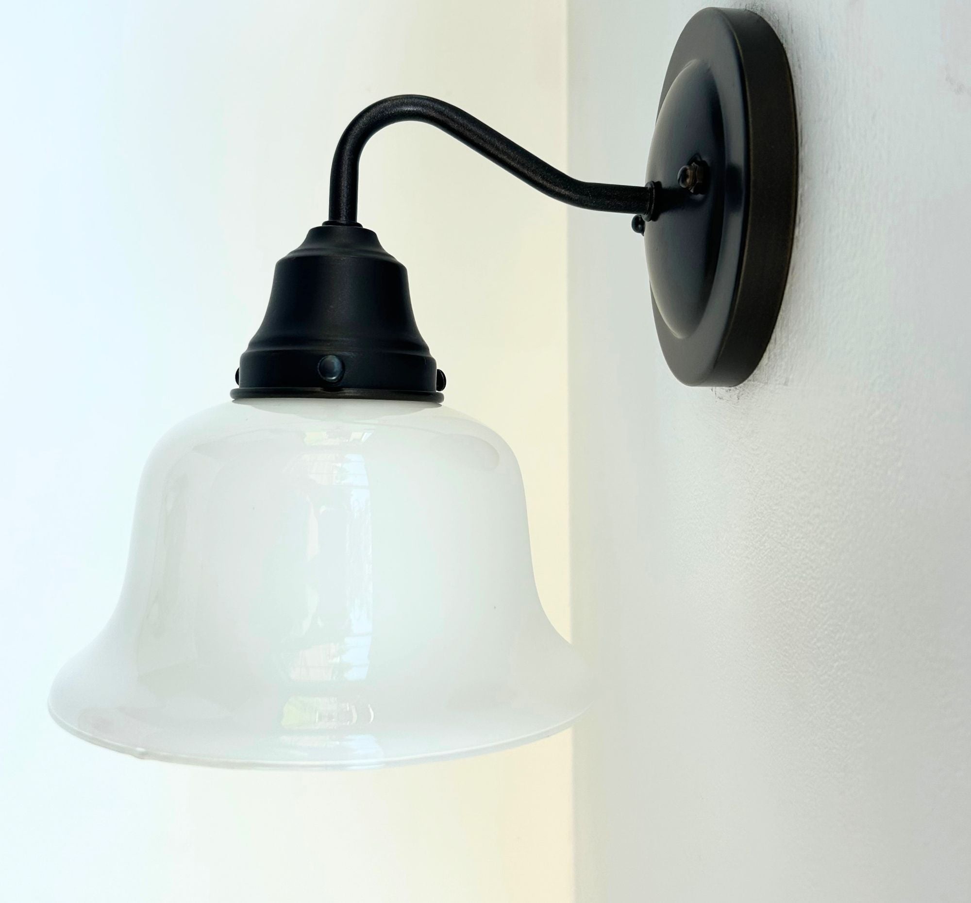 Traditional 1940's Milk Glass Bell Wall SCONCE Lighting