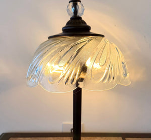 Vintage Swirl Petal Glass Table Lamp