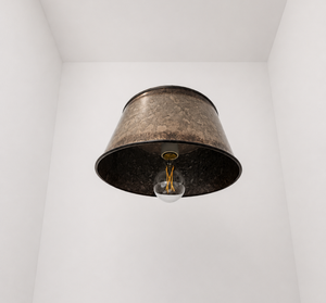 Copper-Edge Brass Toned Farm Drum Wall Sconce