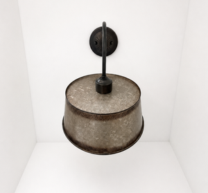 Copper-Edge Brass Toned Farm Drum Wall Sconce