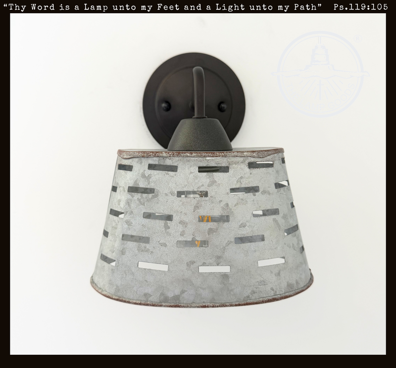 Rustic Galvanized Vented Tin Wall Sconce