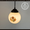 Unique Floral Design Milk Glass Pendant
