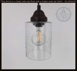 Simple Seeded Glass Farmhouse Pendant